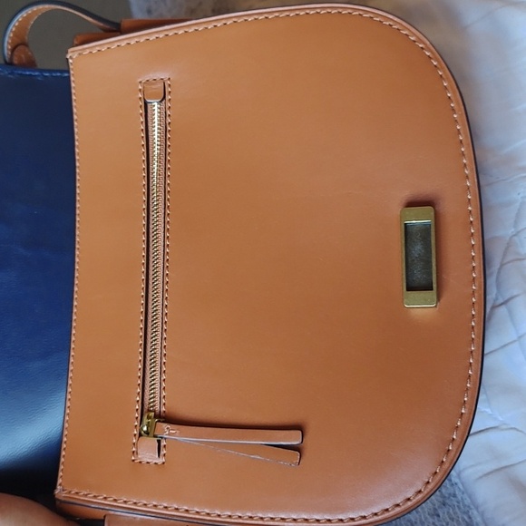 Tory Burch Leather Saddle Bag Camello - Picture 3 of 8